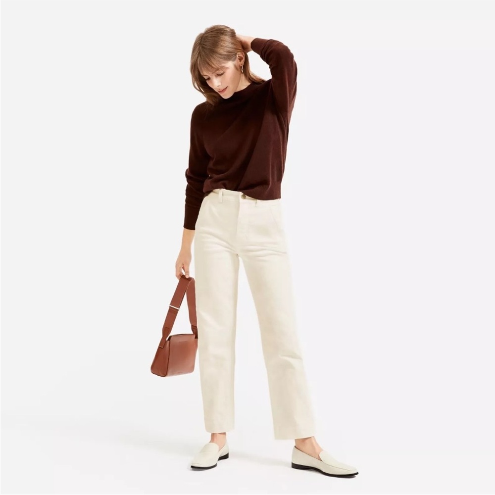 Everlane Straight Leg Crop in Sandstone size 8